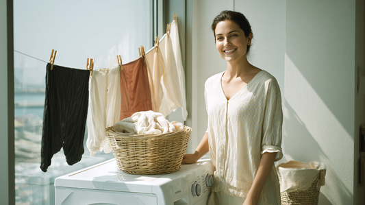 A Indian women washing clothes
