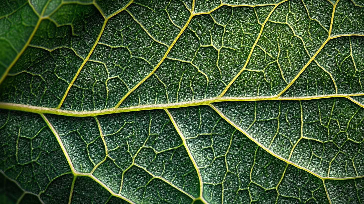 Close-up of a green leaf texture symbolizing sustainability, eco friendly fashion, and organic cotton t-shirts by 2512 Pacchis Barah — sustainable clothing brand.