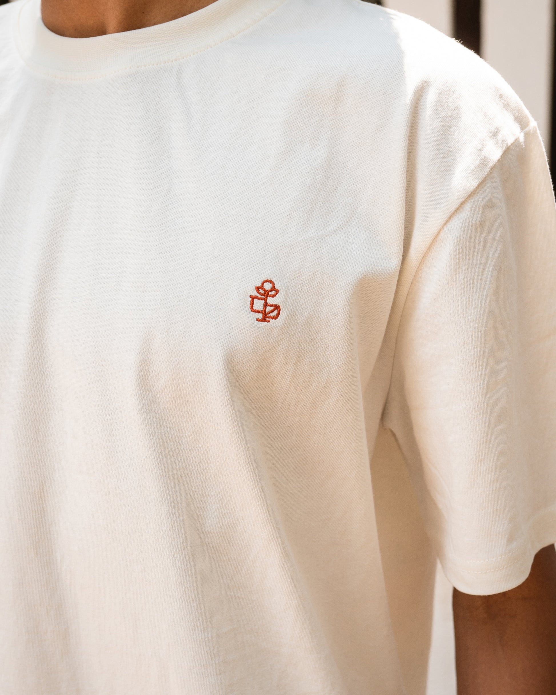 Close-up of white cotton fabric and tonal 2512 embroidery