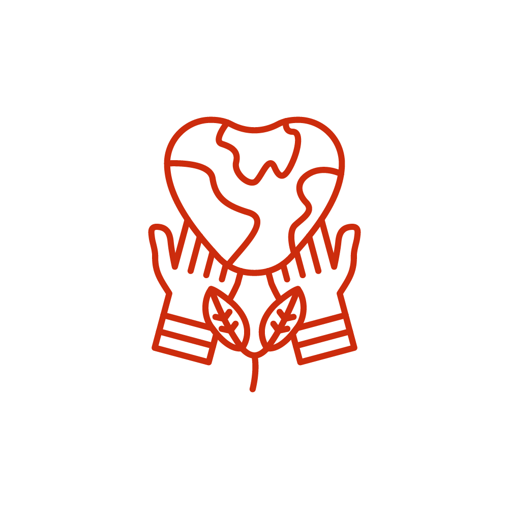Icon of hands holding a heart symbolizing inclusivity with men's organic cotton t shirts and organic t shirts womens by 2512 – Pacchis Barah.